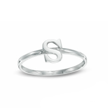 Silver Jewelry Environmental Copper Alphabet S Letter Ring